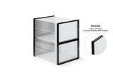 NNEKGE Set of 12 Click Shoe Storage Box (Medium Clear Black)