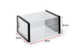 NNEKGE Set of 12 Click Shoe Storage Box (Medium Clear Black)