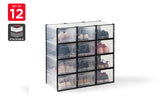 NNEKGE Set of 12 Click Shoe Storage Box (Medium Clear Black)