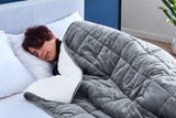 NNEKGE Weighted Sherpa Blanket (Charcoal 11 KG)