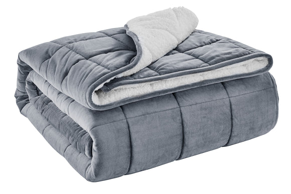 NNEKGE Weighted Sherpa Blanket (Charcoal 5 KG)