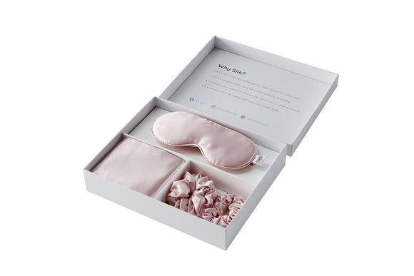 NNEKG 4 Piece Mulberry Silk Gift Set (Pink)