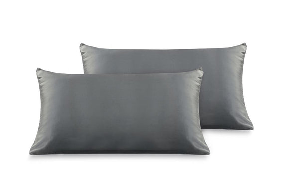 NNEKG Set of 2 Mulberry Silk Pillowcases (Charcoal)