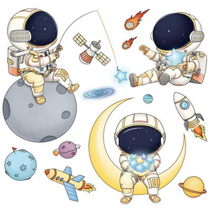 NNEKGE Astronauts in Space Wall Decal Sticker