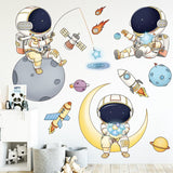 NNEKGE Astronauts in Space Wall Decal Sticker