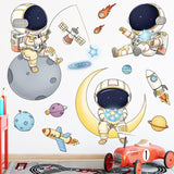NNEKGE Astronauts in Space Wall Decal Sticker