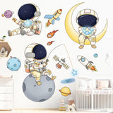 NNEKGE Astronauts in Space Wall Decal Sticker