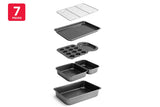 NNEKG Space Saving 7 Piece Non Stick Bakeware Set