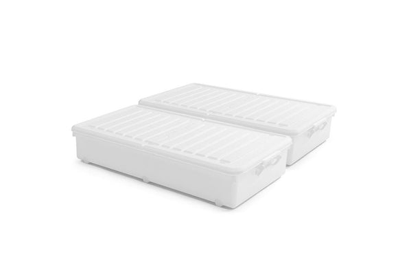 NNEKG 2 Pack Modular Under Bed Storage Box with Wheels (Medium)