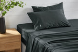 NNEKGE Aesop Stone Wash 100% Cotton Sheet Set (Charcoal King)