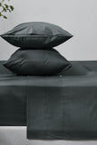 NNEKGE Aesop Stone Wash 100% Cotton Sheet Set (Charcoal King)