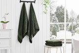 NNEKGE 4 Piece 550GSM Cotton Bath Towel Set (Olive Night)