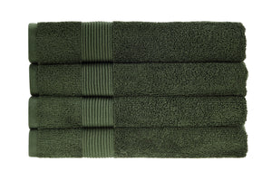 NNEKGE 4 Piece 550GSM Cotton Bath Towel Set (Olive Night)
