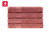 NNEKG 4 Piece 550GSM Cotton Bath Towel Set (Dusty Cedar)