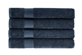 NNEKG 4 Piece 550GSM Cotton Bath Towel Set (Midnight)