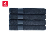 NNEKG 4 Piece 550GSM Cotton Bath Towel Set (Midnight)