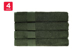 NNEKGE 4 Piece 550GSM Cotton Bath Towel Set (Olive Night)