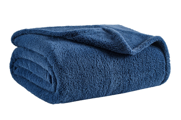 NNEKG Teddy Fleece Blanket (Blue Queen King)