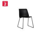 NNEKGE Set of 2 Timothy Dining Chairs (Black)