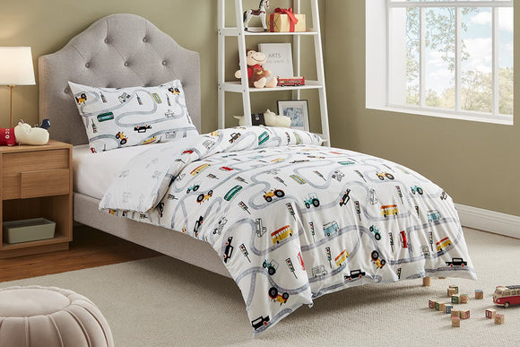 NNEKG Its A Traffic Jam Kids Quilt Cover Set (Multi Single)