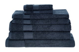 NNEKGE 7 Piece 550GSM Cotton Bath Towel Set (Midnight)
