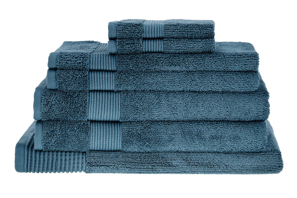 NNEKGE 7 Piece 550GSM Cotton Bath Towel Set (Oceanview)