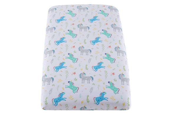 NNEKG Set of 2 Unicorn Forest Kids Fitted Sheet (Cot)