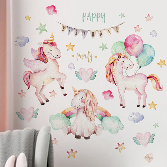 NNEKGE Unicorn and Balloon Wall Sticker