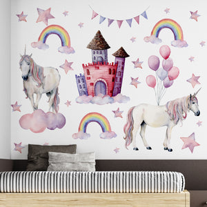 NNEKGE Unicorn and Castle Wall Sticker
