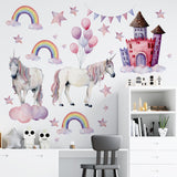 NNEKGE Unicorn and Castle Wall Sticker