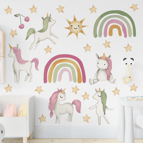 NNEKGE Unicorn and Rainbow Wall Sticker