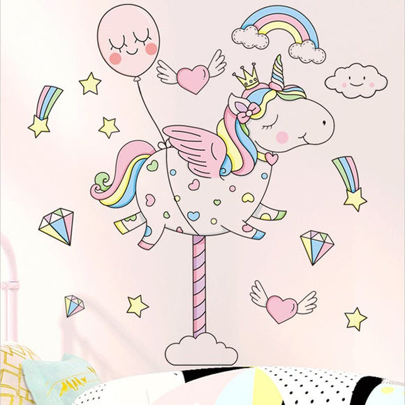 NNEKGE Merry Unicorn Wall Sticker