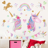 NNEKG Unicorn and Flowers Wall Sticker