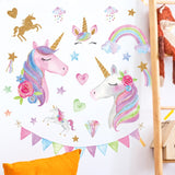 NNEKG Unicorn and Flowers Wall Sticker