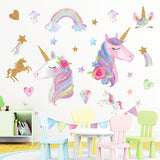 NNEKG Unicorn and Flowers Wall Sticker