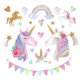 NNEKG Unicorn and Flowers Wall Sticker