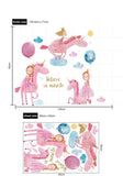 NNEKGE Little Girl and Her Best Friend Unicorn Wall Sticker