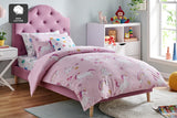 NNEKG Unicorn Kingdom Kids Quilt Cover Set (Pink Single)