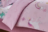NNEKG Unicorn Kingdom Kids Quilt Cover Set (Pink Single)