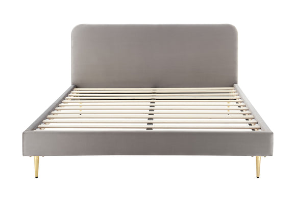 NNEKG Vail Velvet Bed Frame (Grey King)