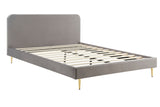 NNEKG Vail Velvet Bed Frame (Grey King)