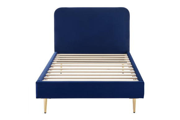 NNEKG Vail Velvet Bed Frame (Navy Single)