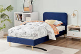 NNEKG Vail Velvet Bed Frame (Navy Single)