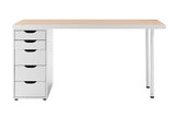 NNEKG William Filing Cabinet Desk (White White)