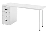 NNEKG William Filing Cabinet Desk (White White)