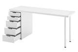 NNEKG William Filing Cabinet Desk (White White)