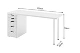 NNEKG William Filing Cabinet Desk (White White)