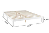 NNEKG William Wood Bed Frame (Double White)