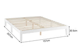 NNEKGE William Wood Bed Frame (Queen White)