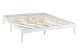 NNEKGE William Wood Bed Frame (Queen White)
